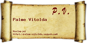 Palme Vitolda névjegykártya